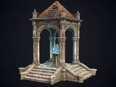 Abandoned Fantastic Rotunda Low-poly 3D model