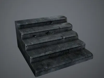 Old Stairs Low-poly 3D model
