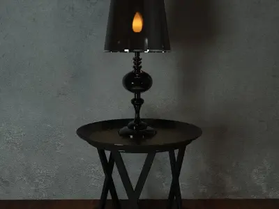 light001 table with lamp Free 3D model
