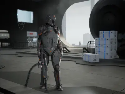 Modular Sci-Fi Warriors Low-poly 3D model