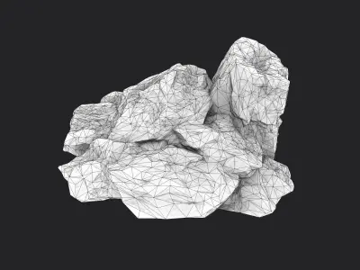 Rock 7-1 Low-poly 3D model