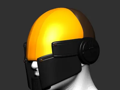 High quality scifi helmet high poly sculpt 3d printable ver 4 3D model