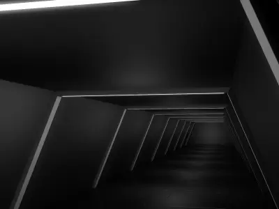 Sci Fi Corridor Low-poly 3D model 12