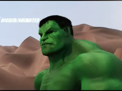 Hulk Rigged and Animated 2018 Low-poly 3D model