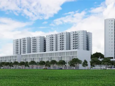 Building residential complex 3D model