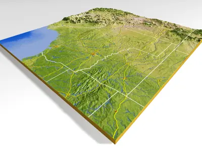 Texas High resolution 3D relief maps 3D model