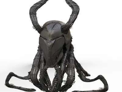 Sci fi Helmet Pipes android 3D model