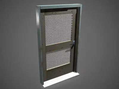 Door Lowpoly metal Low-poly 3D model