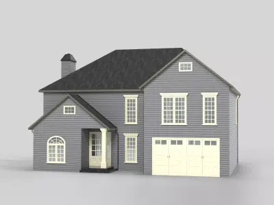 British House Design 12T2  Low-poly 3D model