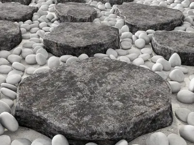 Stone mound with slabs 3D model