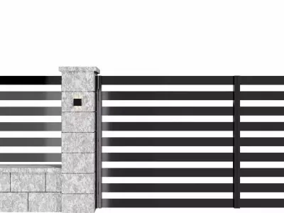 Fence with gate 3D model