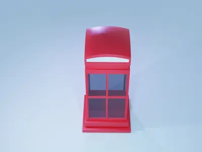 Phone Booth Low-poly 3D model 2
