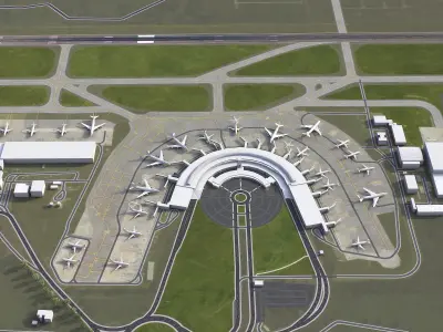 Medellin - Jose Maria Cordova Airport Low-poly 3D model