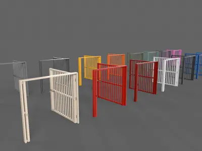 PBR Metal Gate B6 Low-poly 3D model
