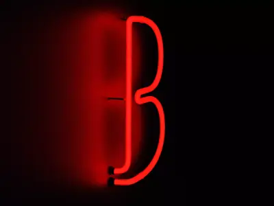 Neon Red Alphabet B 3D model