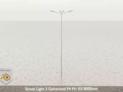 Street Light 3 Galvanized F4 M1 K0 8000mm Low-poly 3D model