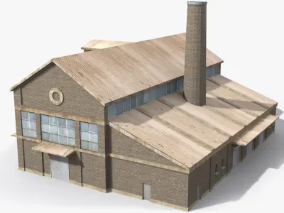 Factory x3 Low-poly 3D model purchase