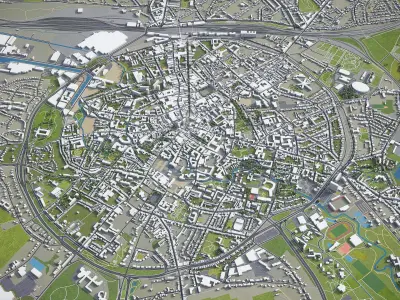 Leuven - 3D City Model Low-poly 3D model