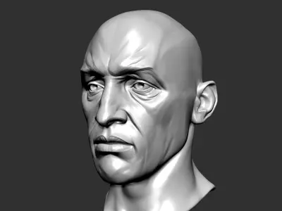 Male head sculpt human anatomy fantasy futuristic  3D model