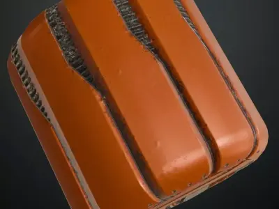 Orange Rust Sci-Fi Metal Panel PBR Seamless Texture