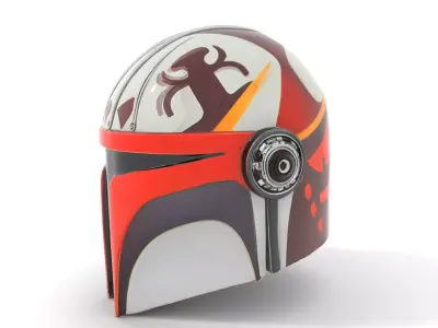 Mandalorian Helmet Colorful model pack Low-poly 3D model