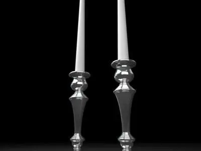 Candelbra 2 two silver candlesticks 3D model