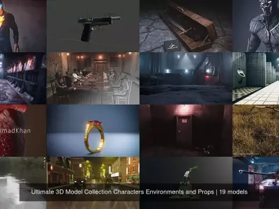 Ultimate 3D Model Collection Characters Environments and Props 3D Model Pack