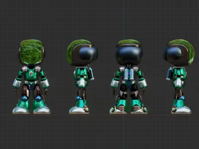 Player Squid Game Robot Low-poly 3D model