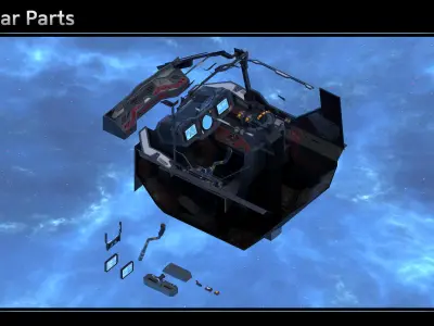 Spaceship Cockpit II Low-poly 3D model