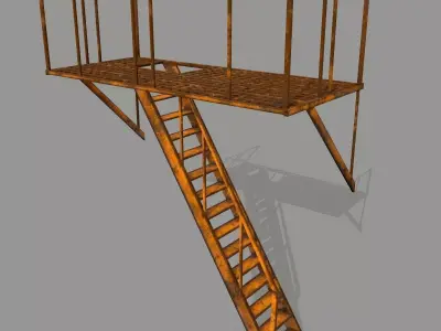 Fire Escape Low-poly 3D model
