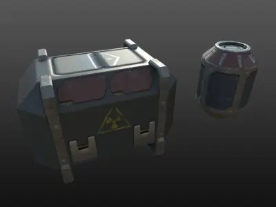 Sci-Fi Crates Low-poly 3D model purchase