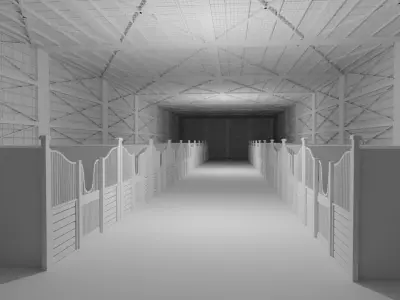 Horse Stable No Material 3D model