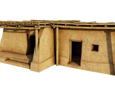 Sturdy Hut Low-poly 3D model