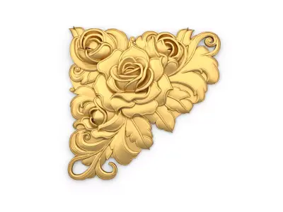 Classic carved corner decor ornament cnc 3d printing stl 05 3D print model purchase