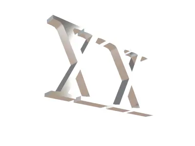 Roman Numerals 20 v1 003 Low-poly 3D model