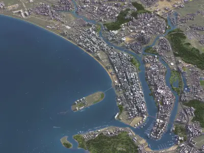 Sanya - 3D City Model Low-poly 3D model