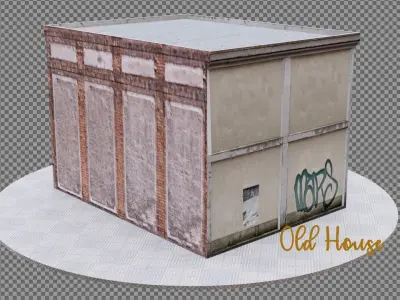 Low poly Pbr Old House Low-poly 3D model