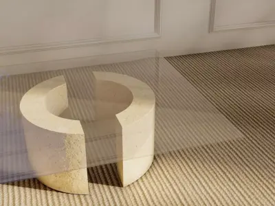 MARBLE GLASS TABLE 3D model