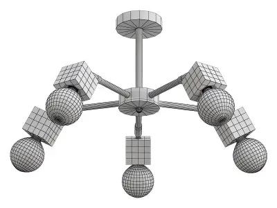 toplight-alisha-tl1197x-05ab five light ceiling fixture with ... 3D model