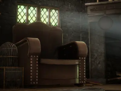 Hagrids Hut medieval prop pack Low-poly 3D model