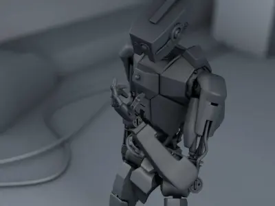 full rigged robot 3D model