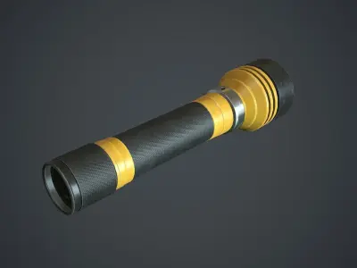 Flashlight Yellow Free low-poly 3D model