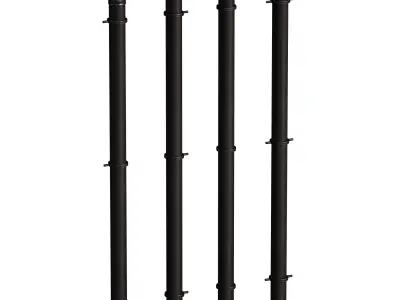 Metal mesh fence gate and wicket 3D model