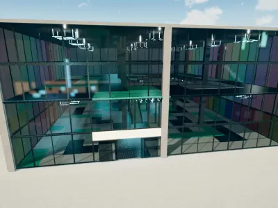 Rainbow Building Low-poly 3D model