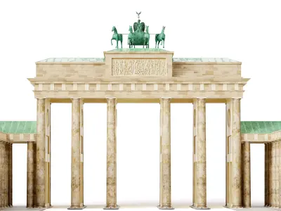 Brandenburg Gate in Berlin np1 Low-poly 3D model