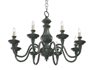 Late 20th Century Verdigris Finish Eight Arm Chandelier 3D model