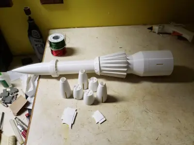 thunderbird 3 rocket launcher on table 3D model