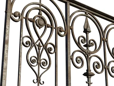 Forged Balcony Railing Pl52-EM 3D model