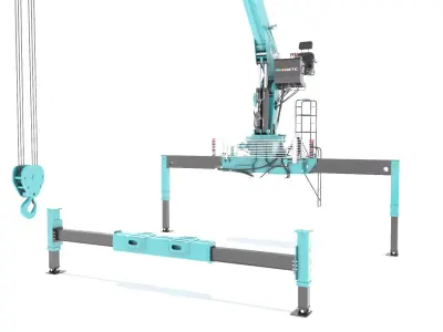  Hyundai HLC 8016 Crane with Telescopic Boom Raised Upwards 