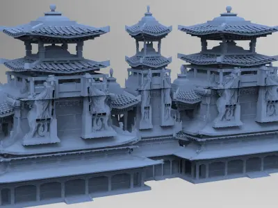 Warlord Tower 3 versions 3D model